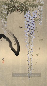 Fleurs œuvres - glycines et abeille Ohara KOSON décoration florale